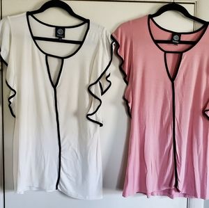 Two Bobeau Blouses size L
